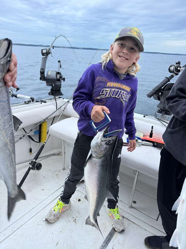 Lake Michigan fishing catch aboard Next Gen Charters in Kewaunee, Wisconsin