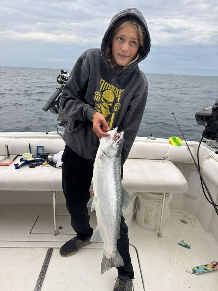 Lake Michigan fishing catch aboard Next Gen Charters in Kewaunee, Wisconsin