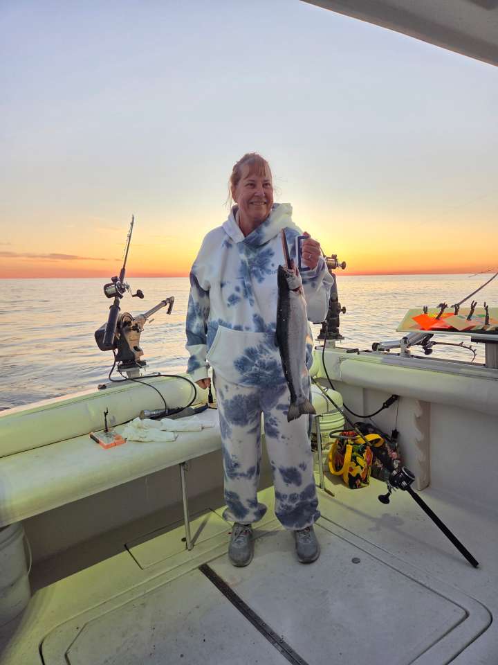 Lake Michigan fishing catch aboard Next Gen Charters in Kewaunee, Wisconsin