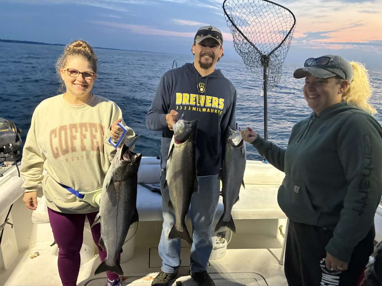 Lake Michigan fishing catch aboard Next Gen Charters in Kewaunee, Wisconsin