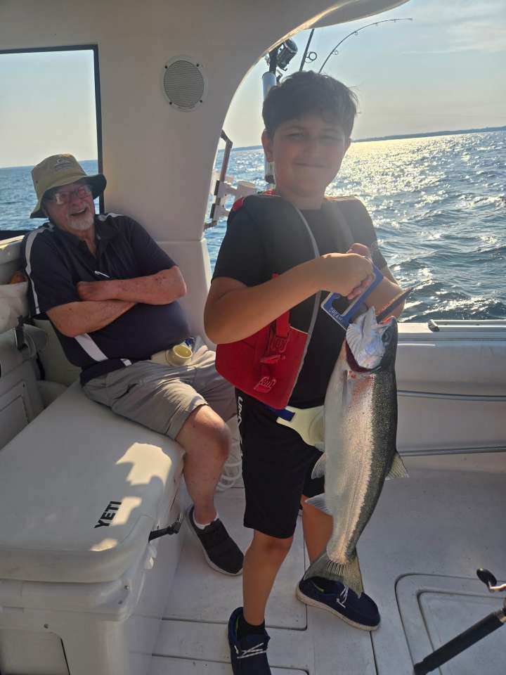 Lake Michigan fishing catch aboard Next Gen Charters in Kewaunee, Wisconsin
