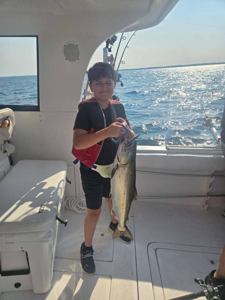 Lake Michigan fishing catch aboard Next Gen Charters in Kewaunee, Wisconsin