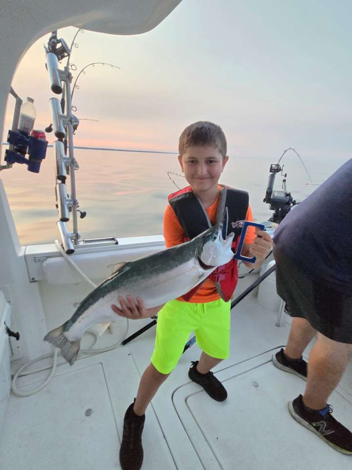Lake Michigan fishing catch aboard Next Gen Charters in Kewaunee, Wisconsin