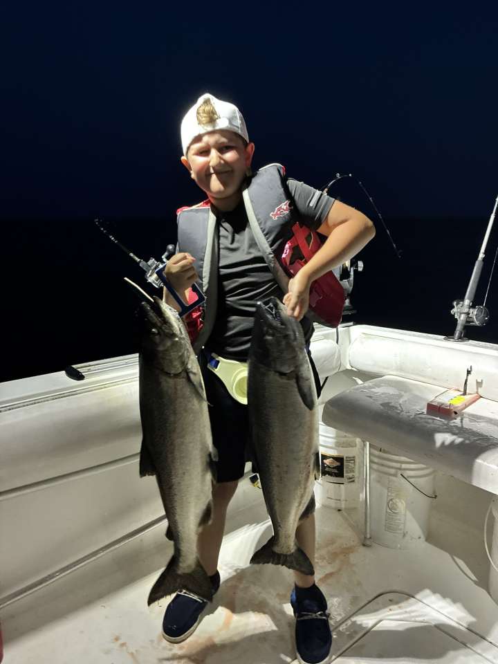 Lake Michigan fishing catch aboard Next Gen Charters in Kewaunee, Wisconsin