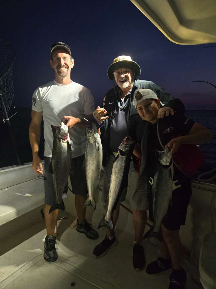 Lake Michigan fishing catch aboard Next Gen Charters in Kewaunee, Wisconsin
